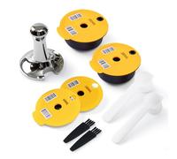 RECAFIMIL 2 Pack Reusable Coffee Capsules 200/220 ml with 2 Additional Lids 60/180 ml Refillable Coffee Capsules with Manipulations for Bosch Tassimo Machines