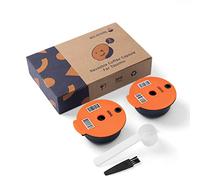 RECAFIMIL 2 Pcs Reusable Coffee Capsule for Bosch Tassimo Machine Refillable Coffee Pods with Silicone Lid 60/180ml Tassimo Reusable Pods