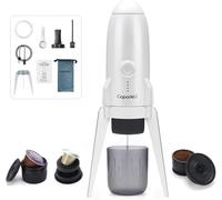 RECAFIMIL Portable Electric Espresso Machine, 3-in-1 Self-Heating Coffee Maker for Travel & Camping, 19 Bar Pressure, Compatible with Ground Coffee & NE-SPRESSO/Do-lce Guto Pods, Bright White