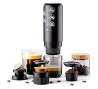 RECAFIMIL Portable Espresso Machine 3 in 1 Rechargeable Electric One Click Extraction Coffee Maker NO Heating Function Compatible with NS and DG Capsules and Coffee Grounds for Office Home (Black)