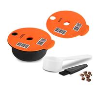 RECAFIMIL Reusable Tas-simo Coffee Pod Refillable 180ml PP Plastic Coffee Filter with 60ml Replacement Lids Compatible with Tassimo Coffee Machine