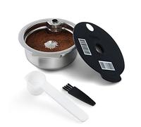 RECAFIMIL Reusable TAS-simo Pods 60 ml with Black Silicone Lid Refillable Stainless Steel Coffee Capsule Compatible for Tassimo Machine