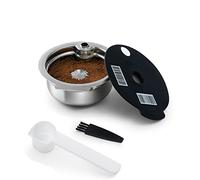 RECAFIMIL Reusable Tassi*mo Pads 200 ml Refillable Stainless Steel Tas*simo Coffee Pads with Black Silicone Lid Compatible with Tas-simo Machine