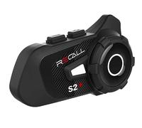 Recall S2+ Motorcycle Motorbike Rider Intercom Bluetooth 5.1 Helmet Headset Up to 6 Riders, 1000m Range, FM radio Music Sharing Voice Chat Group Riding (Carbon)