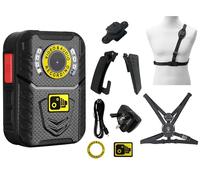 Recall Scout Body Camera with Klickfast Stud Shoulder and Chest Strap Security Guard Bodyworn Personal Protection High Definition BodyCam For Professional Doorman SIA Door Supervisor 64GB