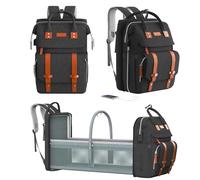 RECALLA Diaper Bag Backpack with Changing Station, Large Baby Backpack for Travel, Multifunctional Baby Bag for Mom & Dad, Black