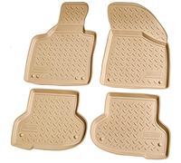Recambo 3D Rubber Floor Mats Compatible with Audi A3 8P Sportback Cabrio | 2003-2013 | Car Rubber Mats | Perfect Fit | with Edge | Beige