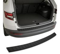RECAMBO ABS Rear Bumper Protector compatible with Skoda Karoq NU7 2017 onwards Stoßstange hinten matt Schutzleiste Kofferraum Abdeckung Klebestreifen, ABS plastic, Matt finish, Scratch protection