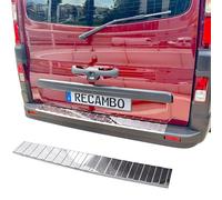 RECAMBO Boot Sill Protector Stainless Steel Compatible with Nissan Primastar NV300 | from 2016 - High Gloss Polished Chrome Look - Styling and Protection for the Bumper