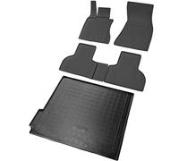 RECAMBO Rubber Mats and Boot Liner Set Suitable for BMW X5 | Type F15 | Year of Manufacture 2013-2018 - 100% Perfect Fit Car Floor Mats and Boot Mat Made of High-Quality Non-Slip TPE - Black