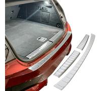 RECAMBO Stainless Steel Boot Sill Protector - Suitable for BMW iX, Year of Manufacture from 2021, 2-Piece Set in Brushed Look for Bumper Inside and Outside with Textured Surface & Adhesive Mounting
