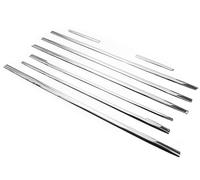 RECAMBO Stainless Steel Chrome Window Trim Set compatible with Mercedes-Benz V-Class-Vito W447 long version 2014 onwardszwei Schiebetüren, Stainless steel, Chrome look, Styling trim