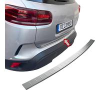 RECAMBO Stainless Steel Rear Bumper Protector compatible with Citroen C5 Aircross 2018 onwards, Stainless steel, Brushed matt textured finish, Scratch protection, Styling trim