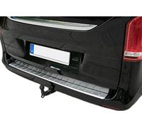 RECAMBO Stainless Steel Rear Bumper Protector compatible with Mercedes-Benz Vito W447, V-Class 2014 onwards 130, Stainless steel, Brushed matt textured finish, Scratch protection, Styling trim