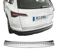 RECAMBO Stainless Steel Rear Bumper Protector compatible with Skoda Karoq NU7 2017 onwards hochglanz poliert, Chrom Look, Stainless steel, Polished finish, Chrome look, Scratch protection