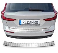 RECAMBO Stainless Steel Rear Bumper Protector compatible with Volvo V60 II 2018 onwards hochglanz poliert, Chrom Look, Stainless steel, Polished finish, Chrome look, Scratch protection, Styling trim