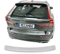 RECAMBO Stainless Steel Rear Bumper Protector compatible with Volvo XC60 II 2017 onwards, Stainless steel, Brushed matt textured finish, Scratch protection, Styling trim
