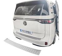 RECAMBO Stainless Steel Rear Bumper Protector compatible with VW ID Buzz 2022 onwards, Stainless steel, Brushed matt textured finish, Scratch protection, Styling trim, Rear bumper scratch protection