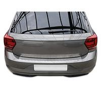 RECAMBO Stainless Steel Rear Bumper Protector compatible with VW Polo VI Type AW 2018 onwards, Stainless steel, Brushed matt textured finish, Scratch protection, Styling trim