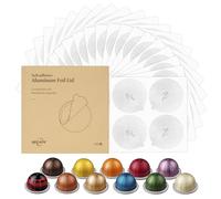 RECAPS Aluminum Foils Lids to Reuse Coffee Pods Compatible with VertuoLine by 100 Pcs 62mm