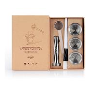 RECAPS Stainless Steel Refillable Filters Reusable Pods Compatible with Nespresso Original Line Machine BUT NOT All (3 Pods+120 Lids+1 Tamper)