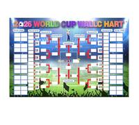 Reccisokz 1 Piece World Cup Football 2026 Schedule Poster 84x60cm, Laminated Wall Chart with Full Fixtures from Group Stage to Knockout