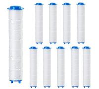 Reccisokz 10 Pieces Shower Filter, Anti-Limescale Filter, Anti-Limescale Filter, PP Cotton Shower Filter, 9.5 x 2 cm Replaceable Cotton PP Water Filter Cartridge Sediments