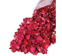 Reccisokz 100G Natural Dried Rose Petals Real Flower Dry Red Rose Petal for Foot Bath Body Bath Spa Wedding Confetti Home Fragrance DIY Crafts Accessories (100 g (Pack of 1))