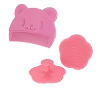 Reccisokz 2 Piece Set of Newborn Babies, Baby Bath Set, Silicone Baby Brush, Baby Comb and Brush, Silicone Massage Brush, Milky Crust Comb Newborn