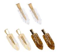Reccisokz 6 Pieces No Bends Hair Clips, Women's Hair Clips, Acrylic Resin Flat Clips, Bang, Curls, Seamless Makeup Tool, 3 Colours