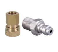 RecDec 2 Pack 8mm Quick Disconnect Adapter to 1/8 NPT Screw Connector QD Plug Adapter for High Pressure Air Compressor, PCP Rifles, Hand Pump, Hose