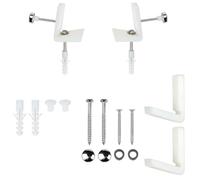 RecDec 2 Set Toilet Pan Floor Mount Fixing Bolts Screws Non-Wobbly L Angled Bracket Fasteners Tightening Anchor Hardware Kit for Ceramic WC Skirtless Toilets Bidet Secure Close-coupled Toilet to Floor