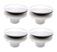RecDec 4 Pack Kitchen Sink Hole Cover White 1.5'' Cap Screw Mount Stopper Plug with Rubber Sealing Washer for Wash Basin Tap Soap Dispenser Faucet Top Holes Bathroom