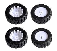RecDec 4 Pack Mini Micro N20 Gear Motor Wheels Replacement 3mm Shaft D-Hole Rubber Tire Wheel for Slow Speed Geared Motor N20 Motor DIY Robot RC Car Truck Mini Construction Vehicle Boat Helicopter