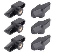 RecDec 6 Pack Microphone Stand Wing Knobs Replacement M4 Threaded T-Plastic Wing Nuts Tightening Thumb Screw Knobs for Boom Arm Mic Stand Suspension Scissor Arm Camera Mount Overhead Phone Arm