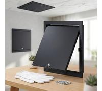 Reced Black Access Panel 100-600mm - Secure Metal Inspect Hatch with Lock for Drywall & Ceiling Perfect for Plumbing & Electl Meter Box 250x500mm Size
