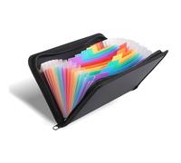 Receipt Coupon Organiser,Document Organizer,Folder Organiser,13 Pockets Expanding File Folder with Double Zipper Closure,for Receipts/invoices/Coupons/Checks/Bills/Tax Receipts/Tickets(Black)