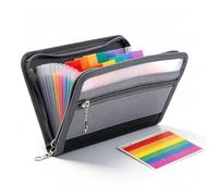 Receipt Coupon Organiser, YYGOJOY 13 Pockets Small Accordion File Organiser, A6 Expanding File Folder with Zipper Closure, Document Organiser for Personal Office Stationary Storage (A6)