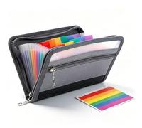 Receipt Coupon Organiser, YYGOJOY 13 Pockets Small Accordion File Organiser, B6 Expanding File Folder with Zipper Closure, Document Organiser for Personal Office Stationary Storage (B6)