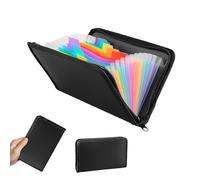 Receipt Organiser, 2PCS Expanding File Folder A6 Receipt Folder 13 Pockets Portable Accordion Document Organiser with Zipper and Colourful Labels