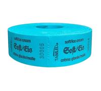 Receipt Roll Soft/Ice Blue Trilingual 1000 Perforated Tears Sequentially Numbered Gastro Festival Company Party Club Token Fair Children's Party Soft Ice Cream Cold Food Soft Shake