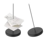 Receipt Spike Receipt Holder Ticket Spike Paper Memo Holder Metal Bill Holder Note Holder with Round Stand for Restaurant Kitchen Office Hotel Black 2 pcs