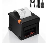 Receipt Thermal Printer, 80mm Mini Thermal Ticket Printer, Portable Personal Bill Printer with USB Ethernet Port, ESC/POS Compatible with Windows Mac Linux Android, for Restaurant Supermarket Kitchen