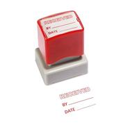 Received Self-Inking Rubber Business Stamper for Office - Red Ink | Quick Document Stamp, Refillable, Clear Impressions, Compact, Lightweight, Durable, Professional, Easy Use
