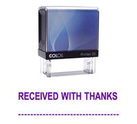 Received with Thanks Self Inking Rubber Stamp Custom Colop Office Stationary P20 Mini Stamper