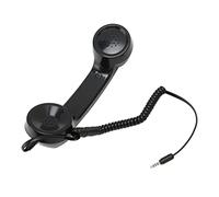 Receiver for Cell Phone, 3.5mm Sound Plug Retro Phone Handset Stable Radiation Proof Handset for Cellphone Computers Red White Black (Black)