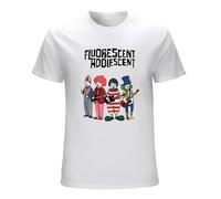 Receives Fluorescent Adolescent Arctic Monkey Men's Summer T-Shirt White S