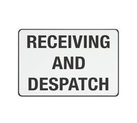 Receiving And Despatch Sign 12 X 8 Inches Aluminum Metal Warning Signage With Symbol For Indoor Outdoor Use