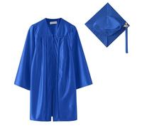 Receiving Blanket Headband Set Sleeve Bachelor Dress Doctor Dress Graduation Dress Solid Color Coat Long Gown with Hat (Blue, 8-9 Years)