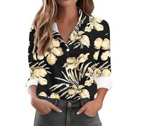 Recent Orders Placed Womens Casual Shirts UK 2025 Spring Summer Long Sleeve Collared Button Down Blouse Dressy Trendy Floral Printed Tops Ladies Elegant Going Out T-Shirt Loose Fit Shirts